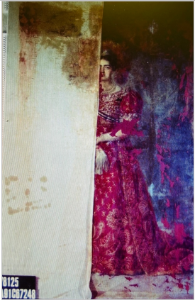 Carlos Blanco, antes de la restauración, María Josefa Amalia de Sajonia, 1826. Palacio Real de Madrid, Patrimonio Nacional, Madrid, España. Fotografía de la autora.