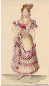 Luis de la Cruz y Ríos, La Reina María Josefa Amalia vestida para el Carnaval, c. 1829-1830, (DIB/18/1/7185). Biblioteca Nacional de España, Madrid, España.