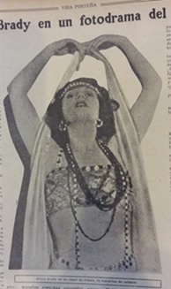 Fig.      4. Alicia Brady en      un fotodrama del Select. Vida Porteña, 28/7/1919.